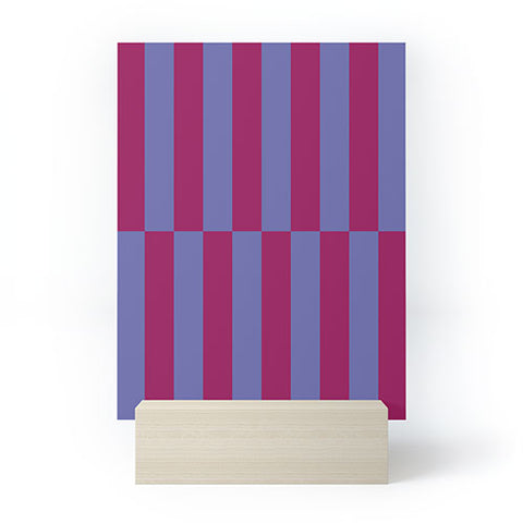 Galaxy Eyes Strippy Dark Orchid and Peri Mini Art Print