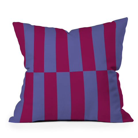 Galaxy Eyes Strippy Dark Orchid and Peri Throw Pillow