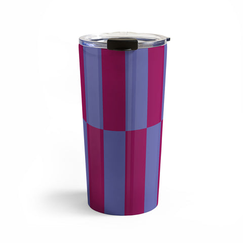Galaxy Eyes Strippy Dark Orchid and Peri Travel Mug
