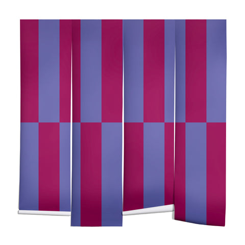 Galaxy Eyes Strippy Dark Orchid and Peri Wall Mural