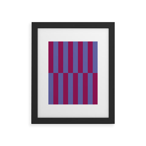 Galaxy Eyes Strippy Dark Orchid and Peri Framed Art Print