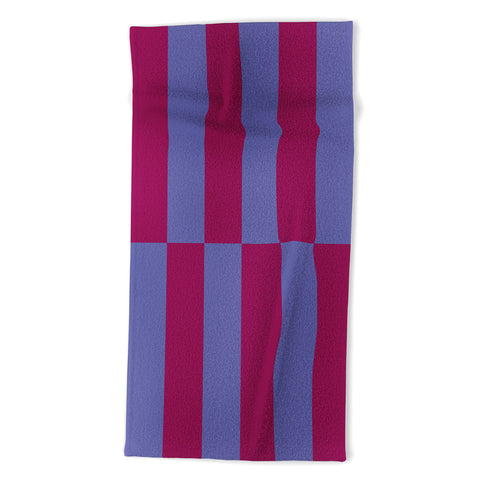 Galaxy Eyes Strippy Dark Orchid and Peri Beach Towel
