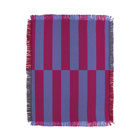 Galaxy Eyes Strippy Dark Orchid and Peri Throw Blanket