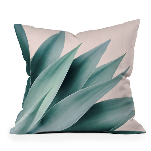 Gale Switzer Agave Flare II peach Outdoor Throw Pillow