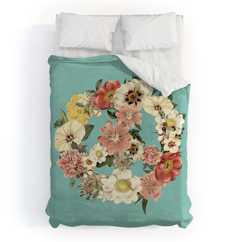 Gale Switzer Botanica Peace sign Duvet Cover