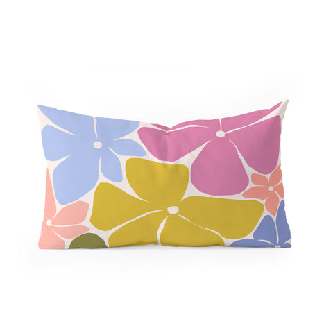Gale Switzer Carefree Blooms Oblong Throw Pillow