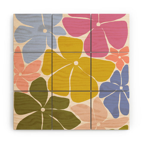 Gale Switzer Carefree Blooms Wood Wall Mural