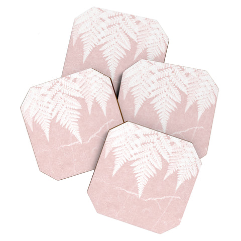 Gale Switzer Fern Fringe pink concrete Coaster Set