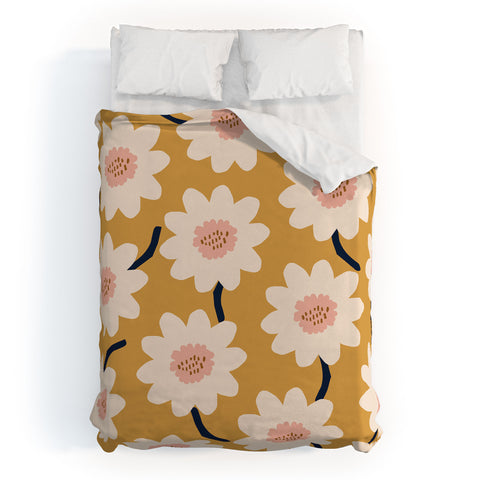 Gale Switzer Flower field yellow Duvet Cover