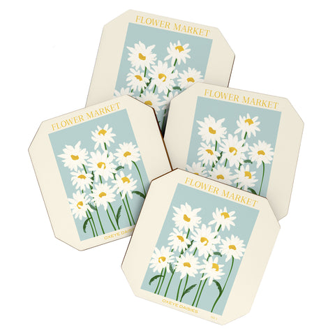 Gale Switzer Flower Market Oxeye Daisies Coaster Set
