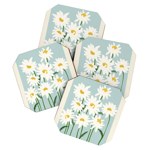 Gale Switzer Flower Market Oxeye daisies II Coaster Set