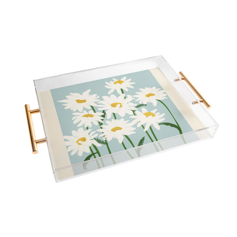 Gale Switzer Flower Market Oxeye daisies II Acrylic Tray