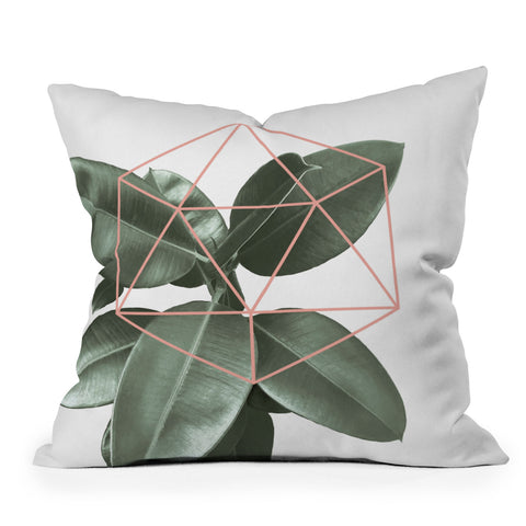 Gale Switzer Geometric Greenery Outdoor Throw Pillow