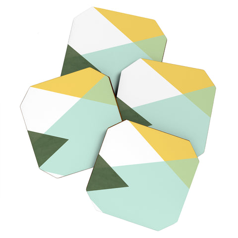 Gale Switzer Geometrics citrus concrete Coaster Set