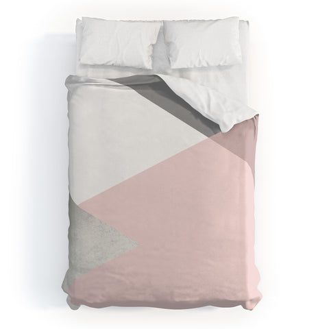 Gale Switzer Geometrics gray blush silver Duvet Cover