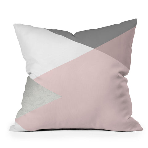 Gale Switzer Geometrics gray blush silver Outdoor Throw Pillow