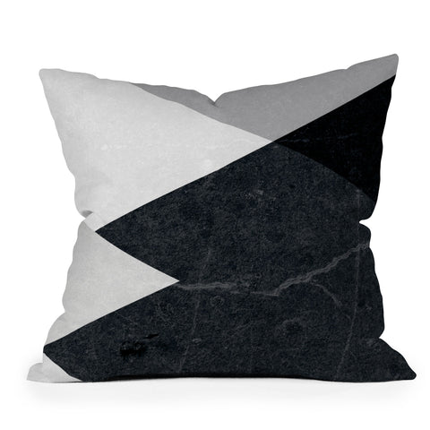 Gale Switzer Geometrics marble silver Outdoor Throw Pillow