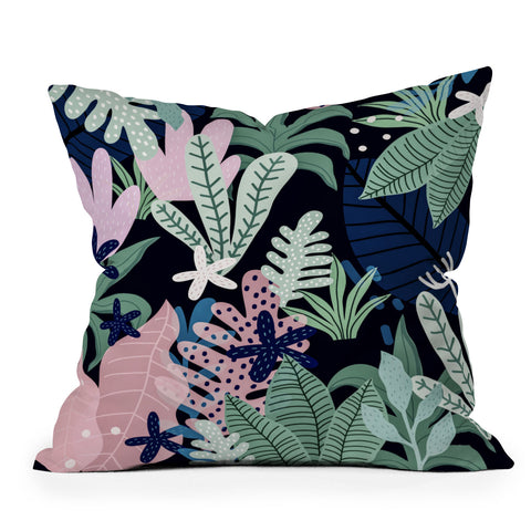 Gale Switzer Into the Jungle midnight Outdoor Throw Pillow
