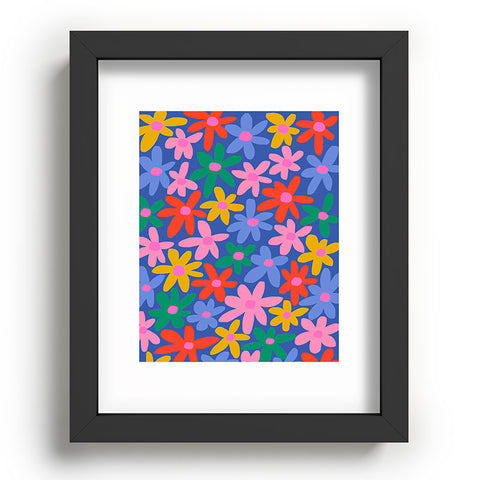 Gale Switzer Joyful Flowers blue Recessed Framing Rectangle