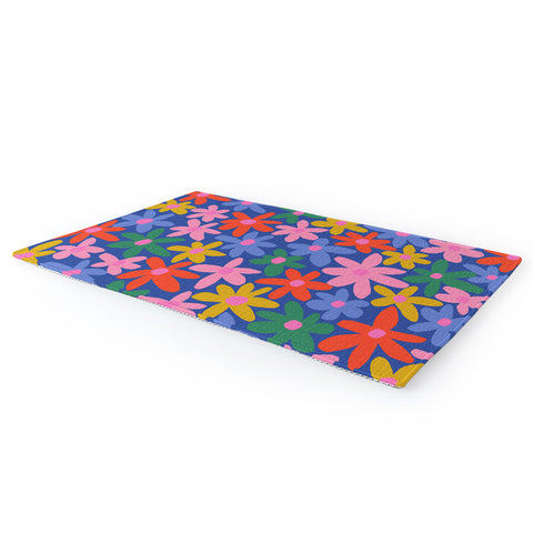 Gale Switzer Joyful Flowers blue Area Rug