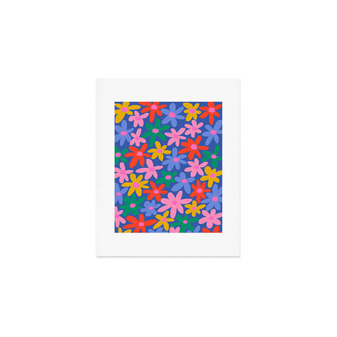 Gale Switzer Joyful Flowers blue Art Print