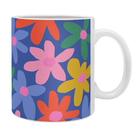 Gale Switzer Joyful Flowers blue Coffee Mug
