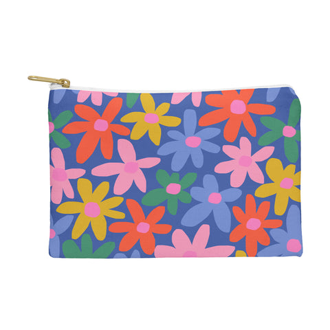 Gale Switzer Joyful Flowers blue Pouch