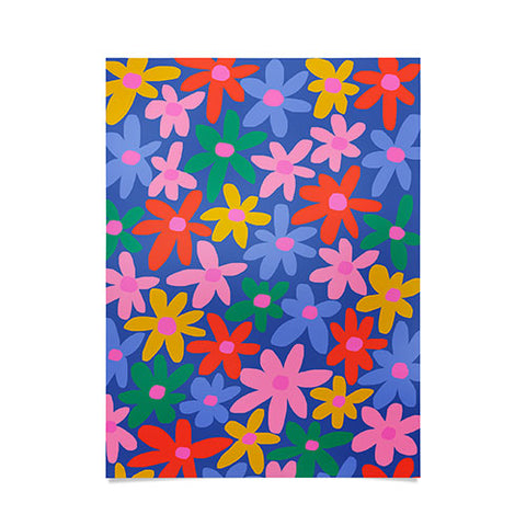 Gale Switzer Joyful Flowers blue Poster