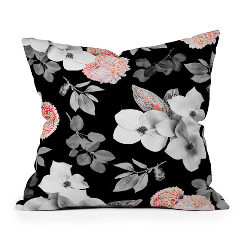 Gale Switzer Night Bloom moonlit flame Outdoor Throw Pillow