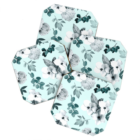 Gale Switzer Night Bloom moonlit mint Coaster Set