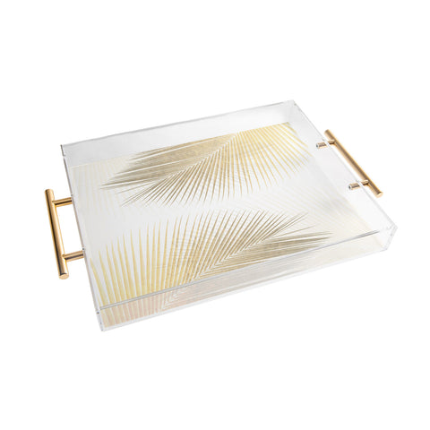 Gale Switzer Palm Leaf Synchronicity gold Acrylic Tray