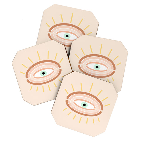 Gale Switzer Retro Evil Eye Coaster Set