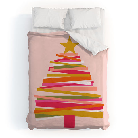 Gale Switzer Ribbon Christmas Tree candy Duvet Cover