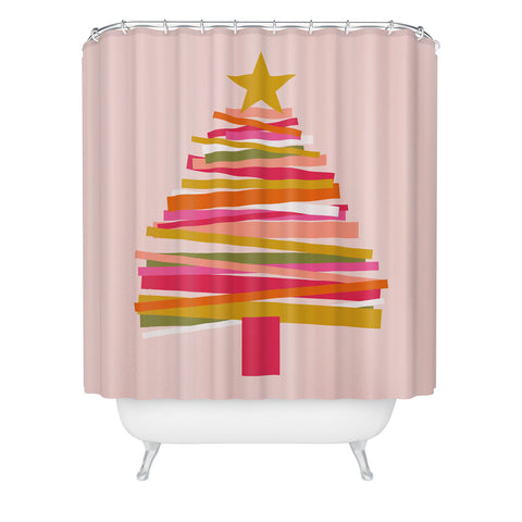 Gale Switzer Ribbon Christmas Tree candy Shower Curtain