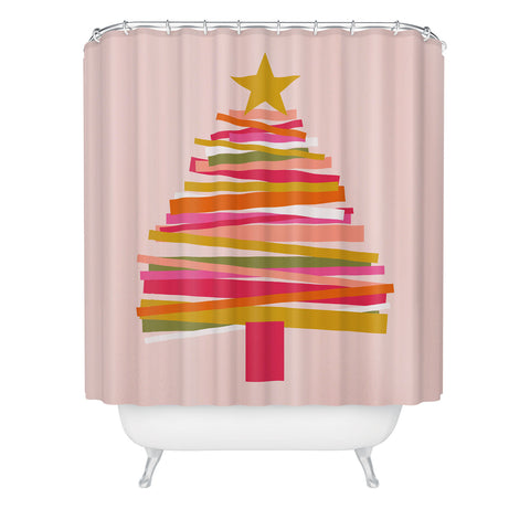 Gale Switzer Ribbon Christmas Tree candy Shower Curtain