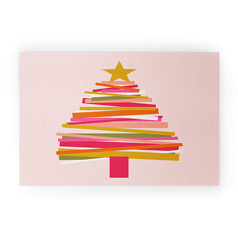 Gale Switzer Ribbon Christmas Tree candy Welcome Mat