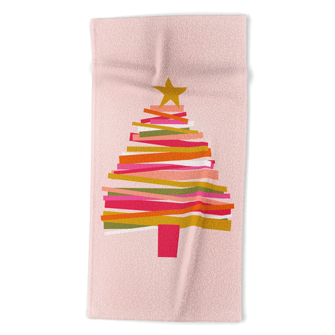 Gale Switzer Ribbon Christmas Tree candy Beach Towel