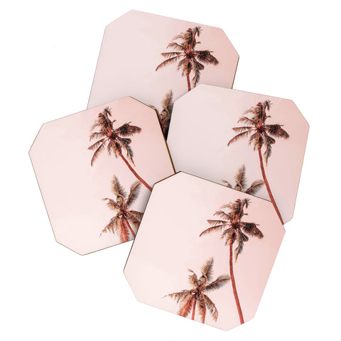 Gale Switzer Sunset Palm Trees Coaster Set