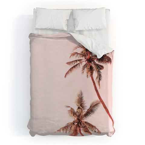 Gale Switzer Sunset Palm Trees Duvet Cover