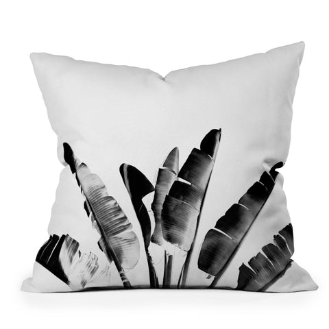 Gale Switzer Traveler Palm bw Outdoor Throw Pillow