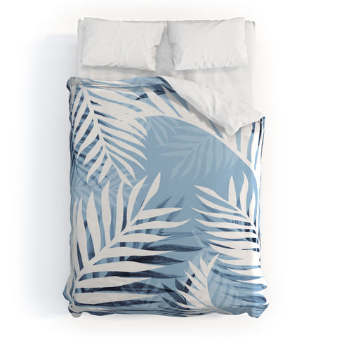 Gale Switzer Tropical Bliss chambray blue Duvet Cover