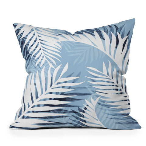 Gale Switzer Tropical Bliss chambray blue Outdoor Throw Pillow