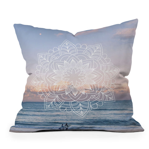 Gale Switzer Twilight Surf Mandala Outdoor Throw Pillow