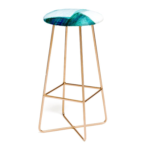 GalleryJ9 Aqua Blue Geometric Abstract Textured Painting Bar Stool
