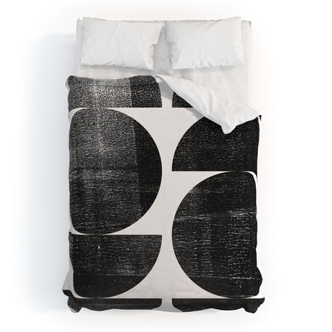 GalleryJ9 Black and White Mid Century Modern Circles Duvet Cover