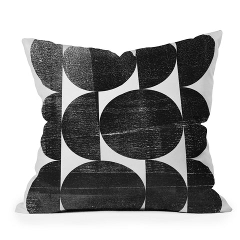 GalleryJ9 Black and White Mid Century Modern Op Art Outdoor Throw Pillow
