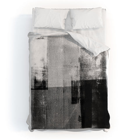 GalleryJ9 Black and White Minimalist Industrial Abstract Duvet Cover