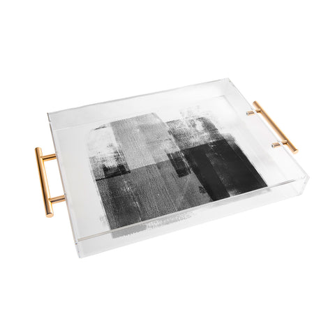 GalleryJ9 Black and White Minimalist Industrial Abstract Acrylic Tray