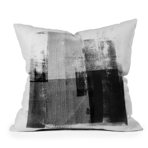 GalleryJ9 Black and White Minimalist Industrial Abstract Outdoor Throw Pillow