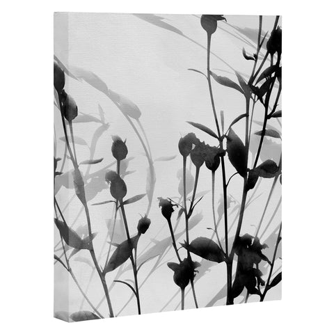 GalleryJ9 Budding Branches Black Grey Art Canvas